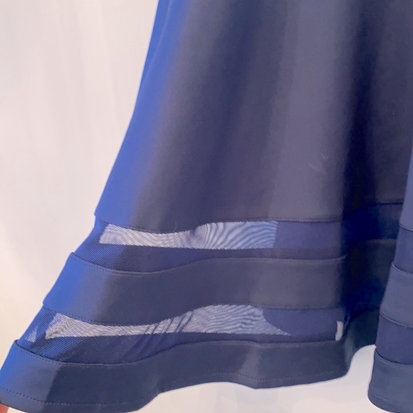 Navy Blue Mesh Inlay Dress - Picture 2 of 3